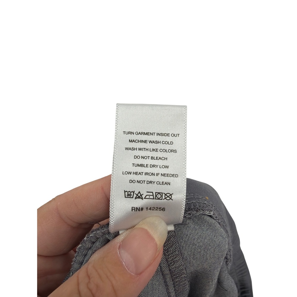 FIGS Technical Collection Heather Charcoal Grey‎ Jogger Pants Teal Drawstring LP - Picture 4 of 8